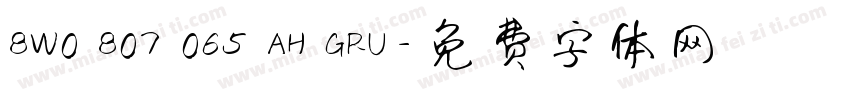 8W0 807 065 AH GRU字体转换
